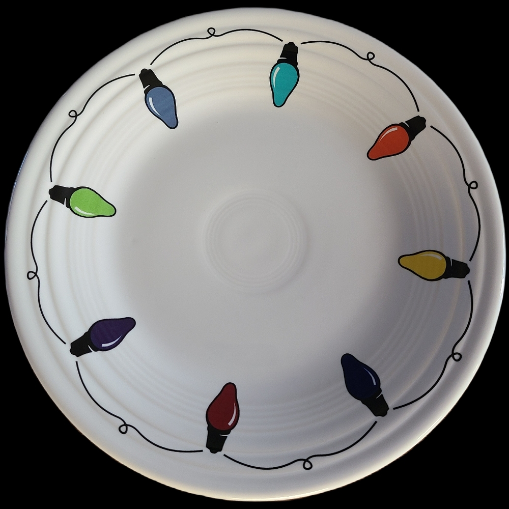 New! Fiestaware Christmas Holiday string of lights plate